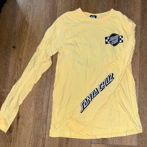 womens medium Santa Cruz long sleeve t-shirt in color yellow.